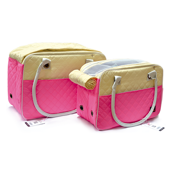 Bolso para Transportar Mascotas Rosado con Beige
