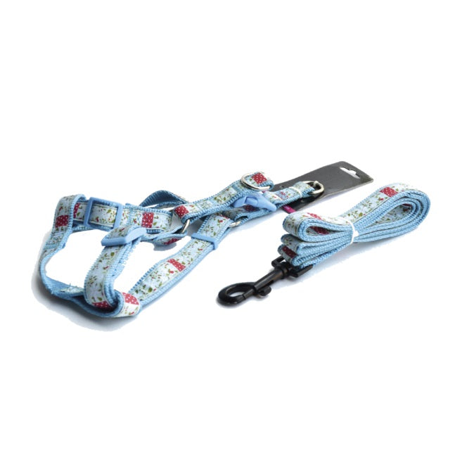 Correa + Arnes con Flores Bordado M